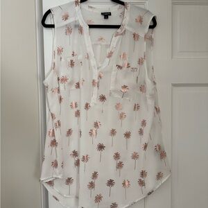 Torrid Sleeveless Palm Print Blouse